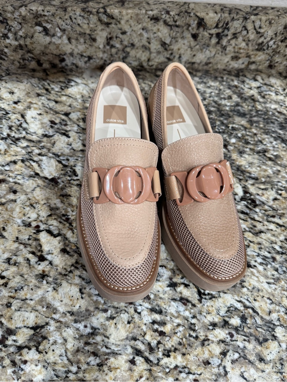 Dolce Vita Women's Blush Pink Loafer with Decorative Buckle 8